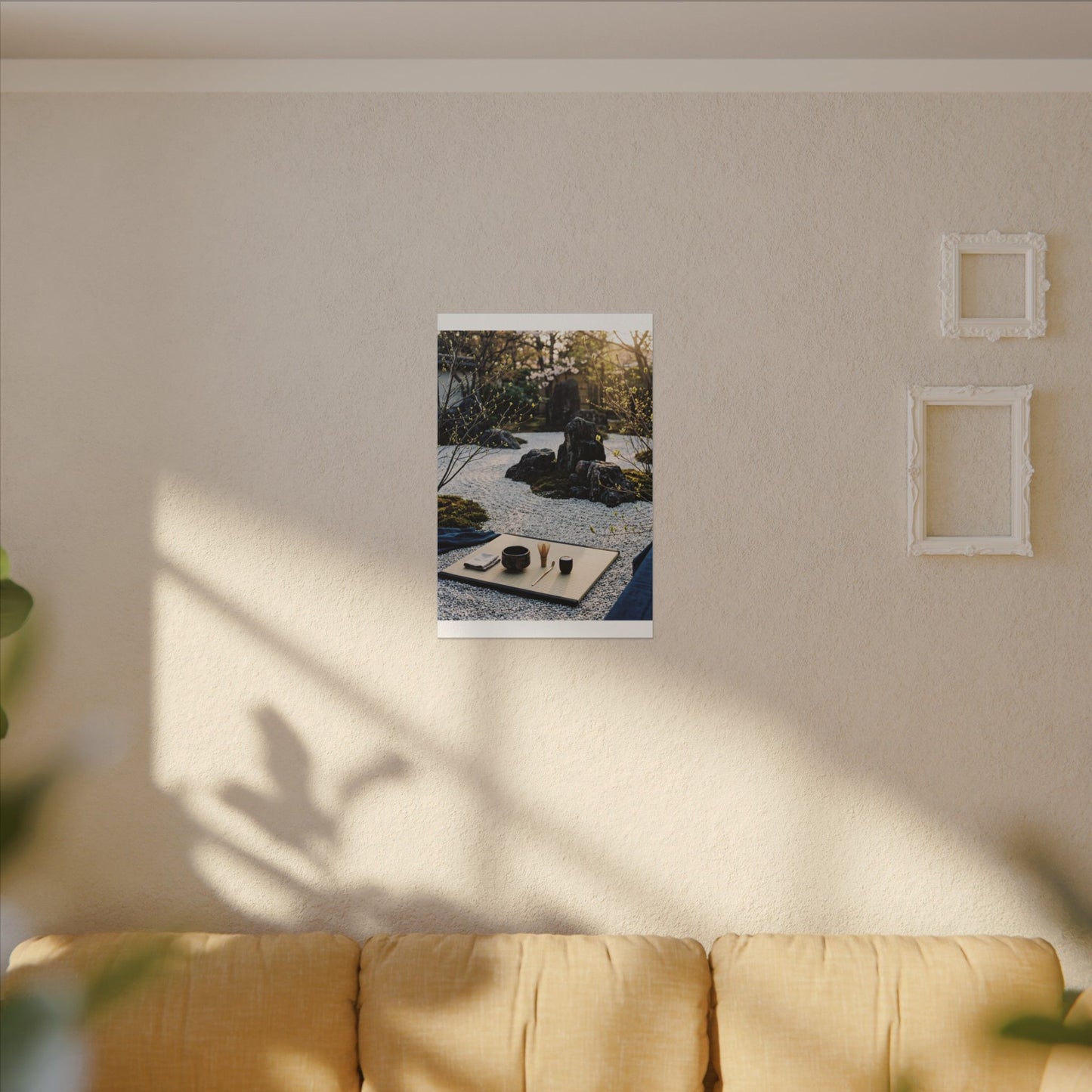 Zen Tea Ceremony in Golden Hour | Karesansui Canvas Art