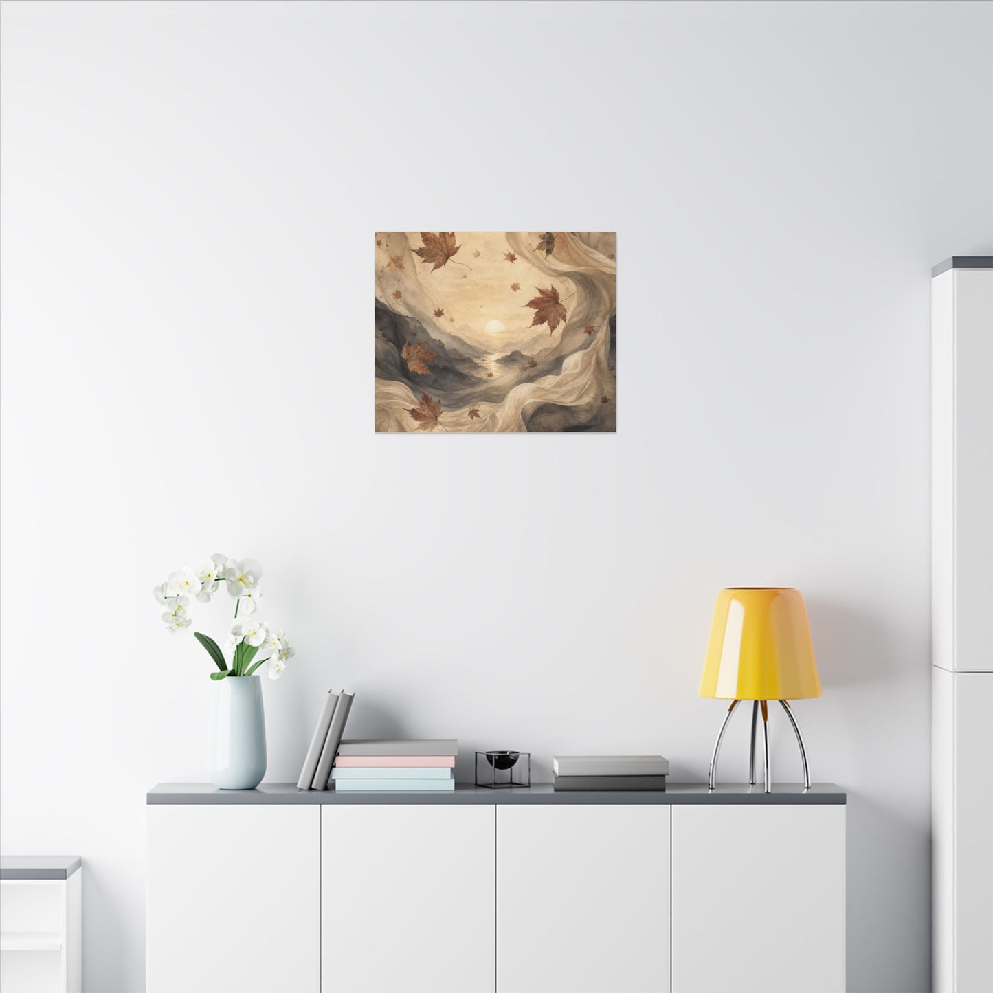 Autumn Silk Drape Watercolor Canvas Art | Earthy Decor