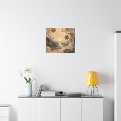 Autumn Silk Drape Watercolor Canvas Art | Earthy Decor