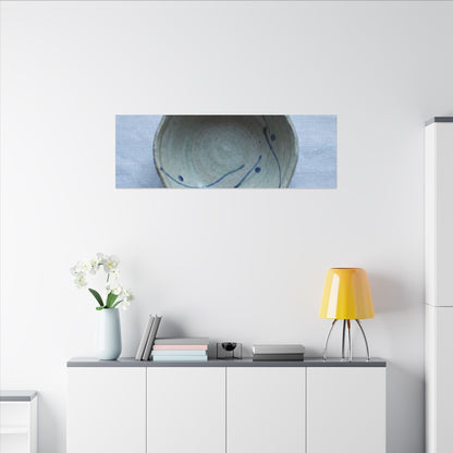 Spring Ceramic Bowl Minimal Line Canvas Art | Warm Decor