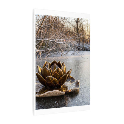 Lotus Flower Gold Repair Canvas Art | Beautiful Kintsugi Art