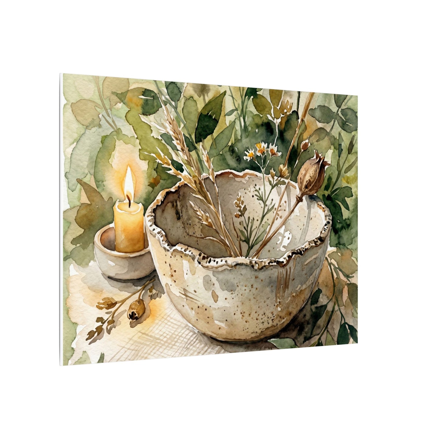 Ceramic Bowl Summer Canvas Art | Japandi Elegant Design
