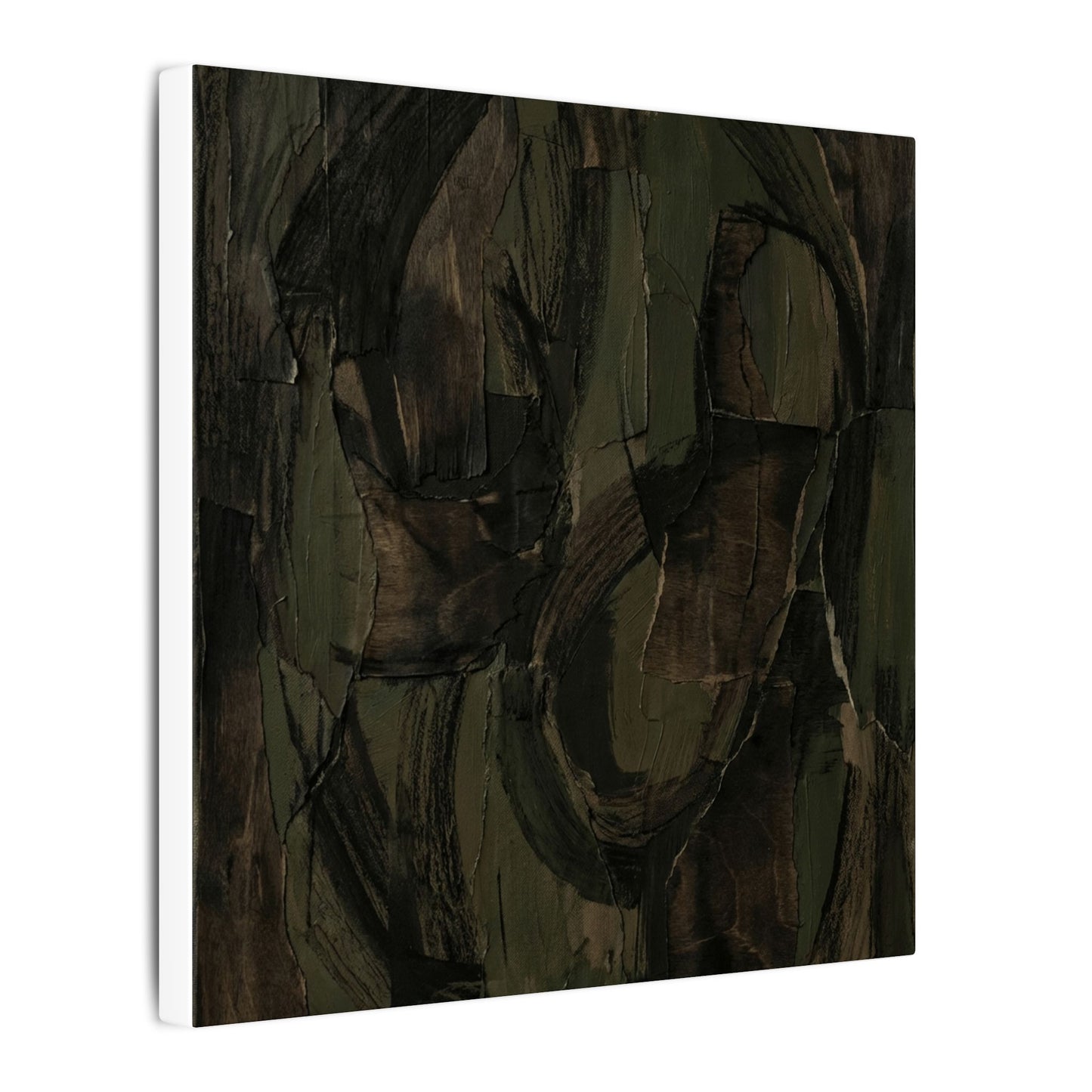 Mixed Media Dark Japandi Textured Canvas Art