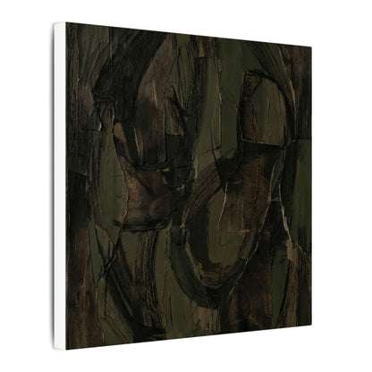 Mixed Media Dark Japandi Textured Canvas Art