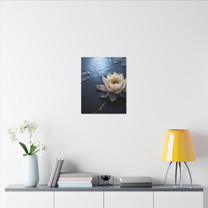 Beautiful Lotus Flower Canvas Art - Gold Vein Kintsugi
