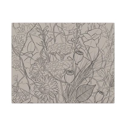 Summer Dried Flowers Minimal Line Canvas Art | Elegant Decor