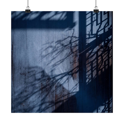 Sophisticated Shadow Play Wall Art Print - Moody Minimal Dark Japandi