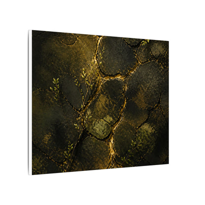 Shibui Cracked Earth Canvas Art - Dark Japandi Dark Texture
