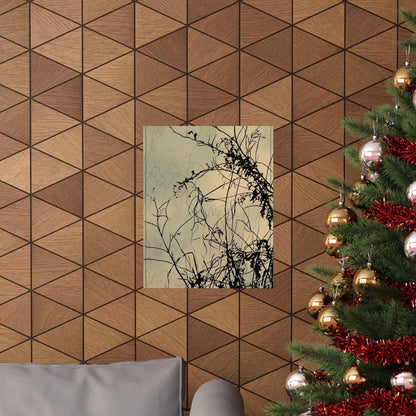 Golden Hour Shadow Play Wall Art Print - Japandi Mono No Aware