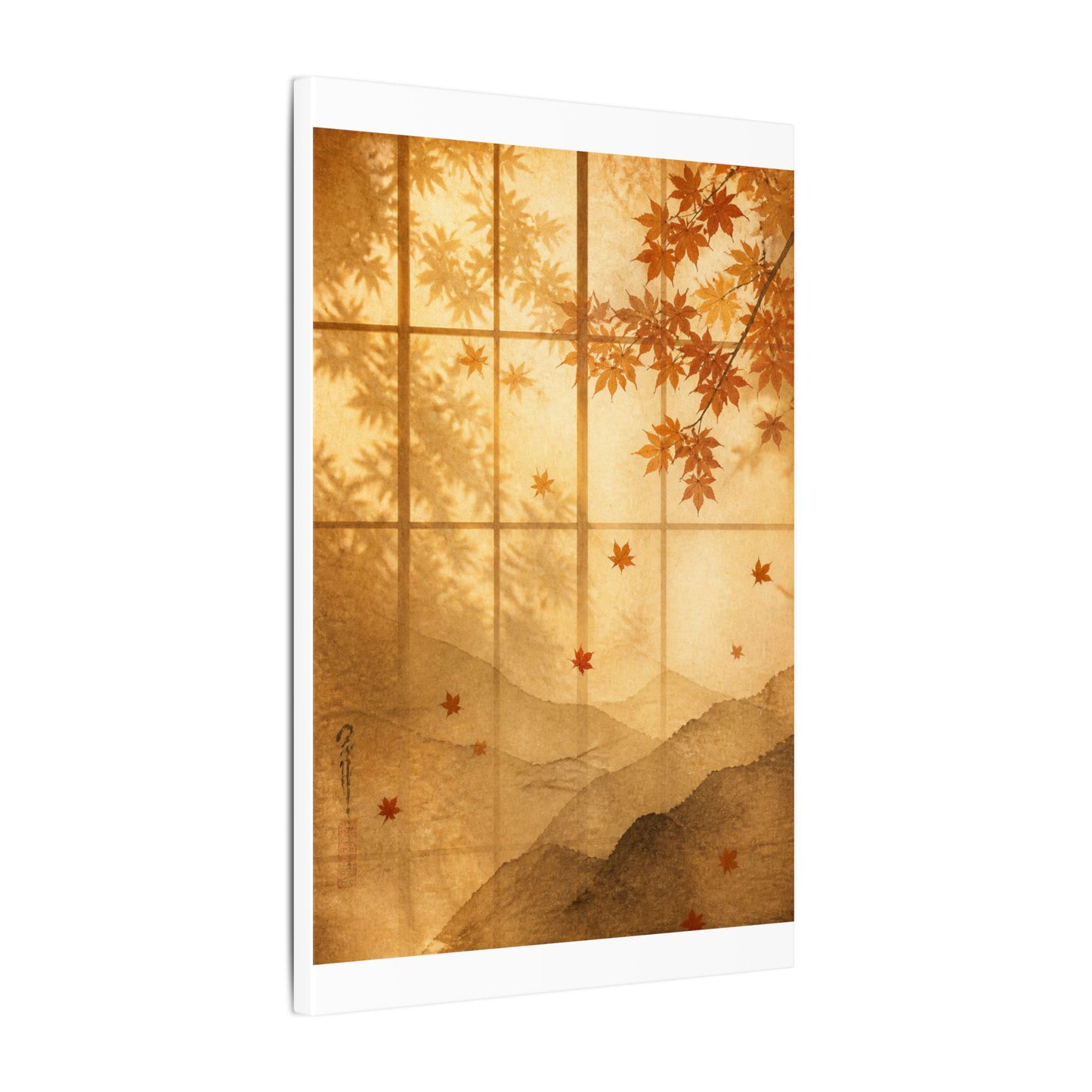 Shoji Screen Texture Canvas Art | Earthy Japandi Art