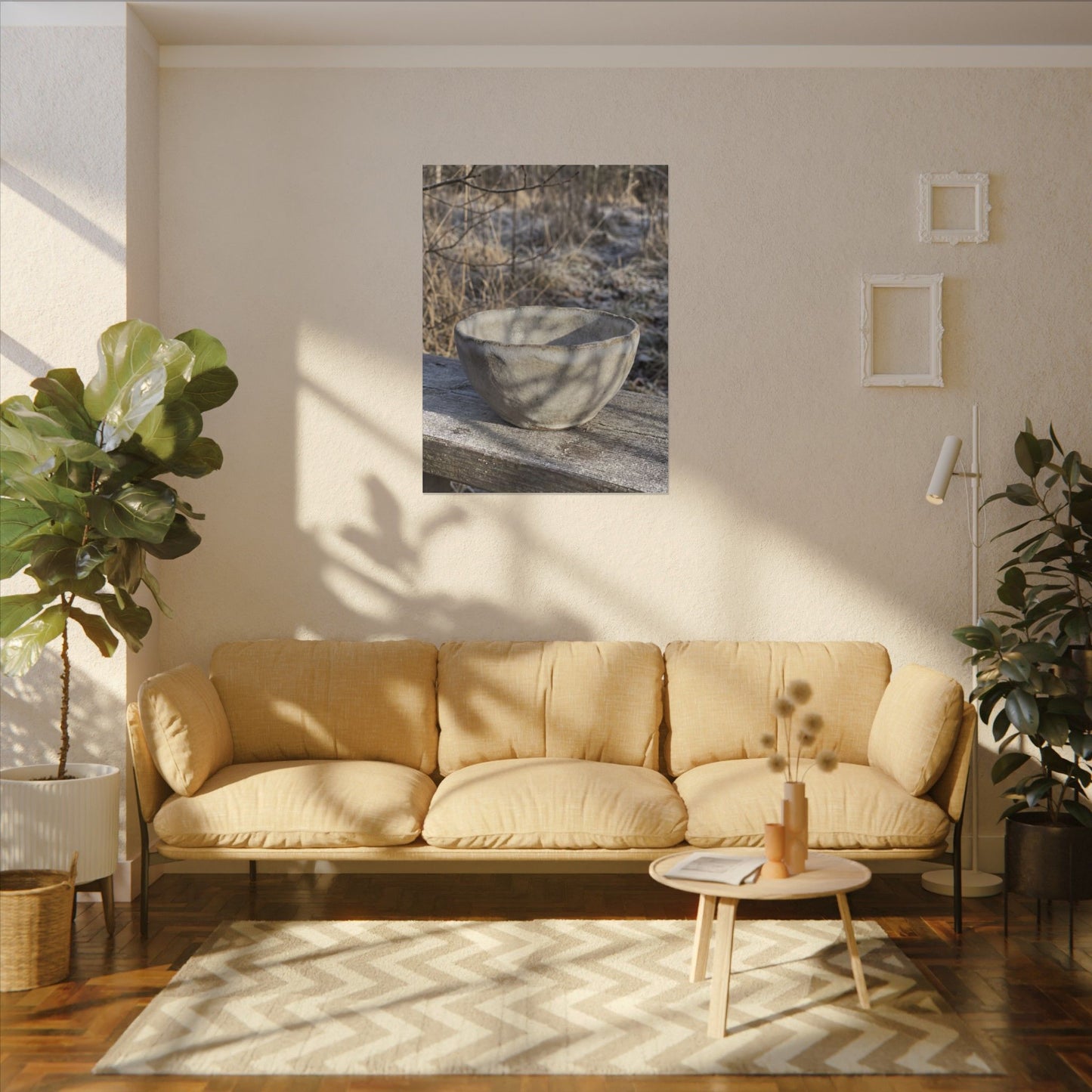 Dappled Ceramic Bowl Canvas Art - Japandi Fukinsei