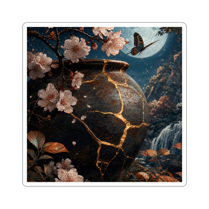 Beautiful Cherry Blossom Sticker - Gold Repair Kintsugi
