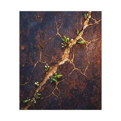 Rust Patina Spring Canvas Art | Kintsugi Resilient Design