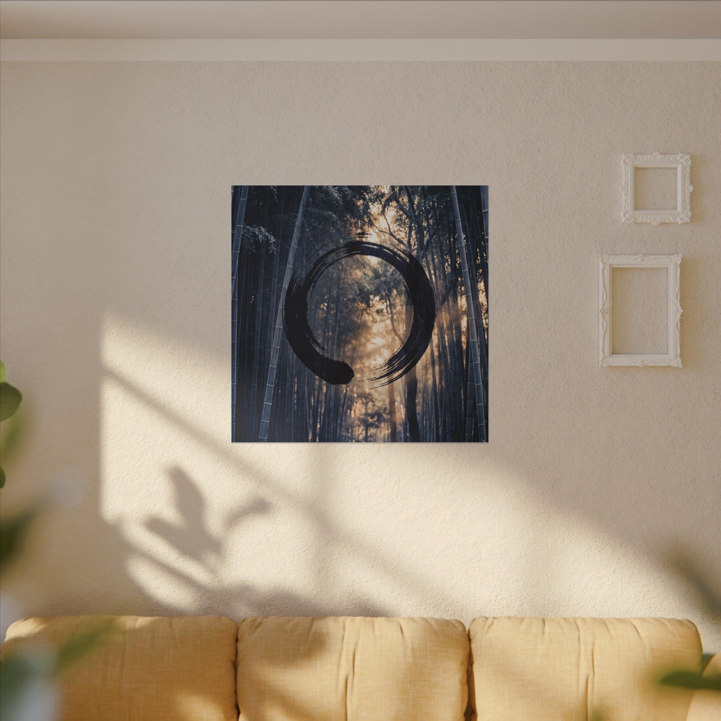 Bamboo Grove Canvas Art | Winter Zen Enso Art