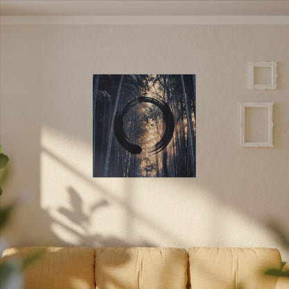 Bamboo Grove Canvas Art | Winter Zen Enso Art