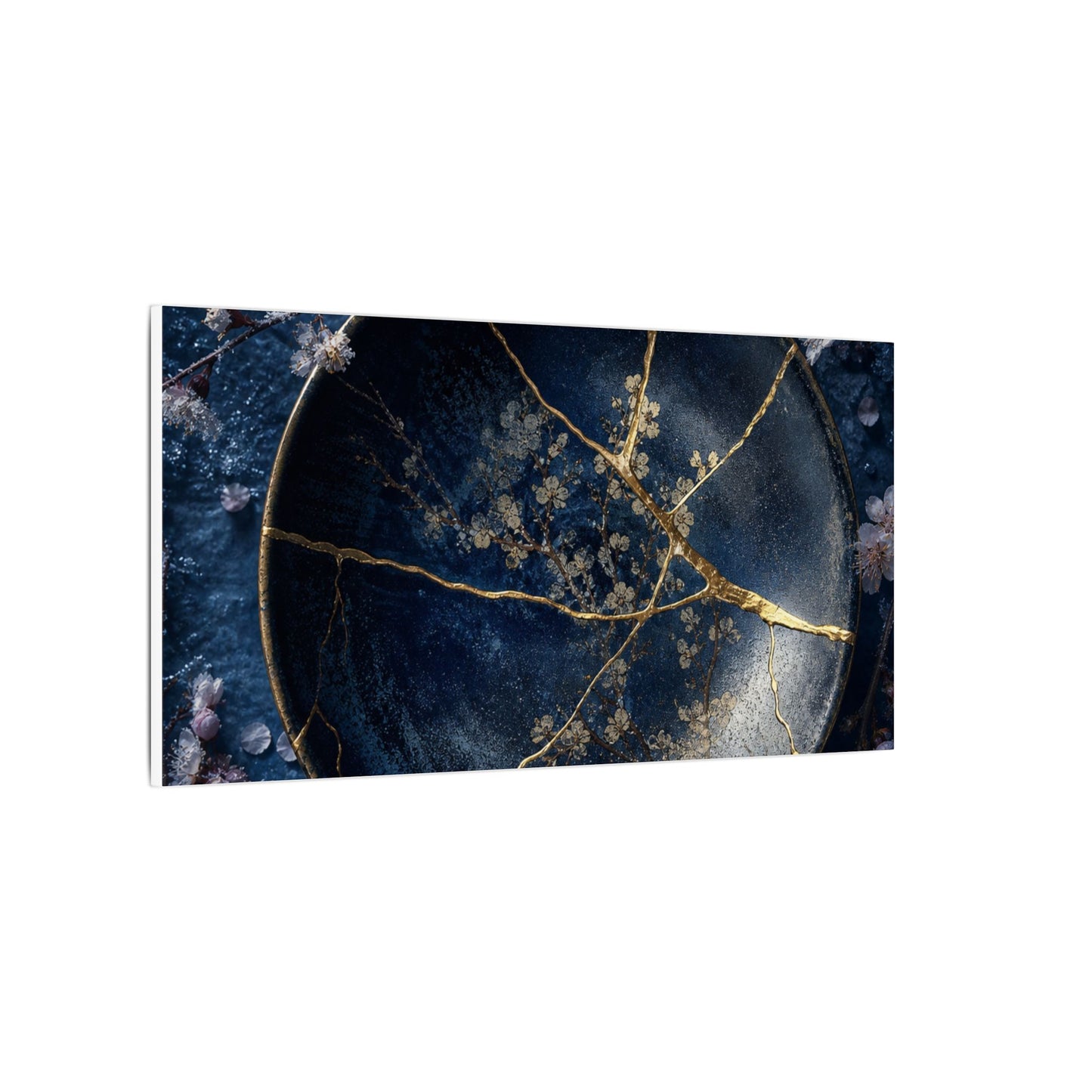 Cherry Blossom Winter Canvas Art | Kintsugi Philosophical Design