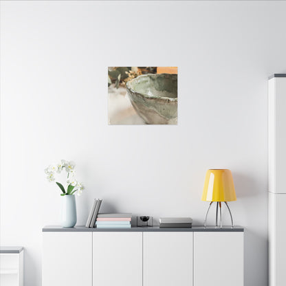 Ceramic Bowl Canvas Art | Summer Japandi Watercolor Art