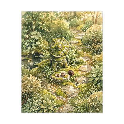 Datsuzoku Stone Lantern Canvas Art - Japandi Watercolor