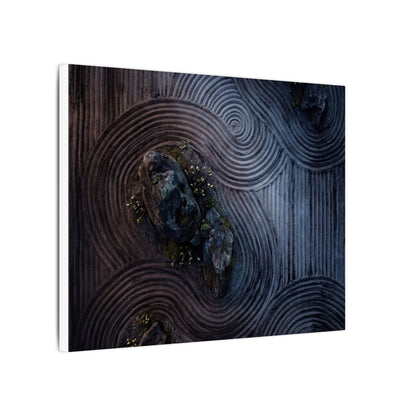 Spring Rock Garden Charcoal Ink Canvas Art | Bold Decor