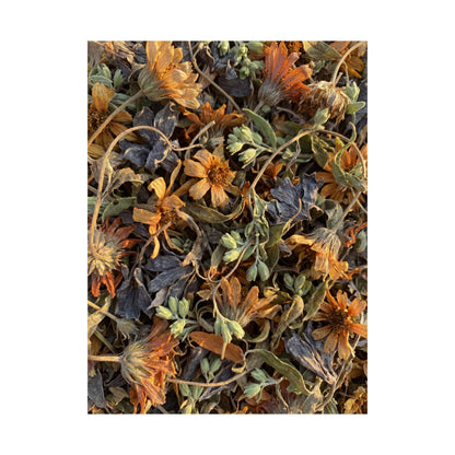 Spring Dried Flowers Japanese Pattern Wall Art Print | Warm Decor