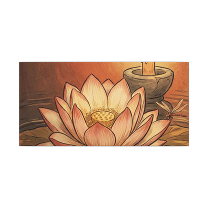 Lotus Flower Summer Canvas Art | Zen Contemplative Design