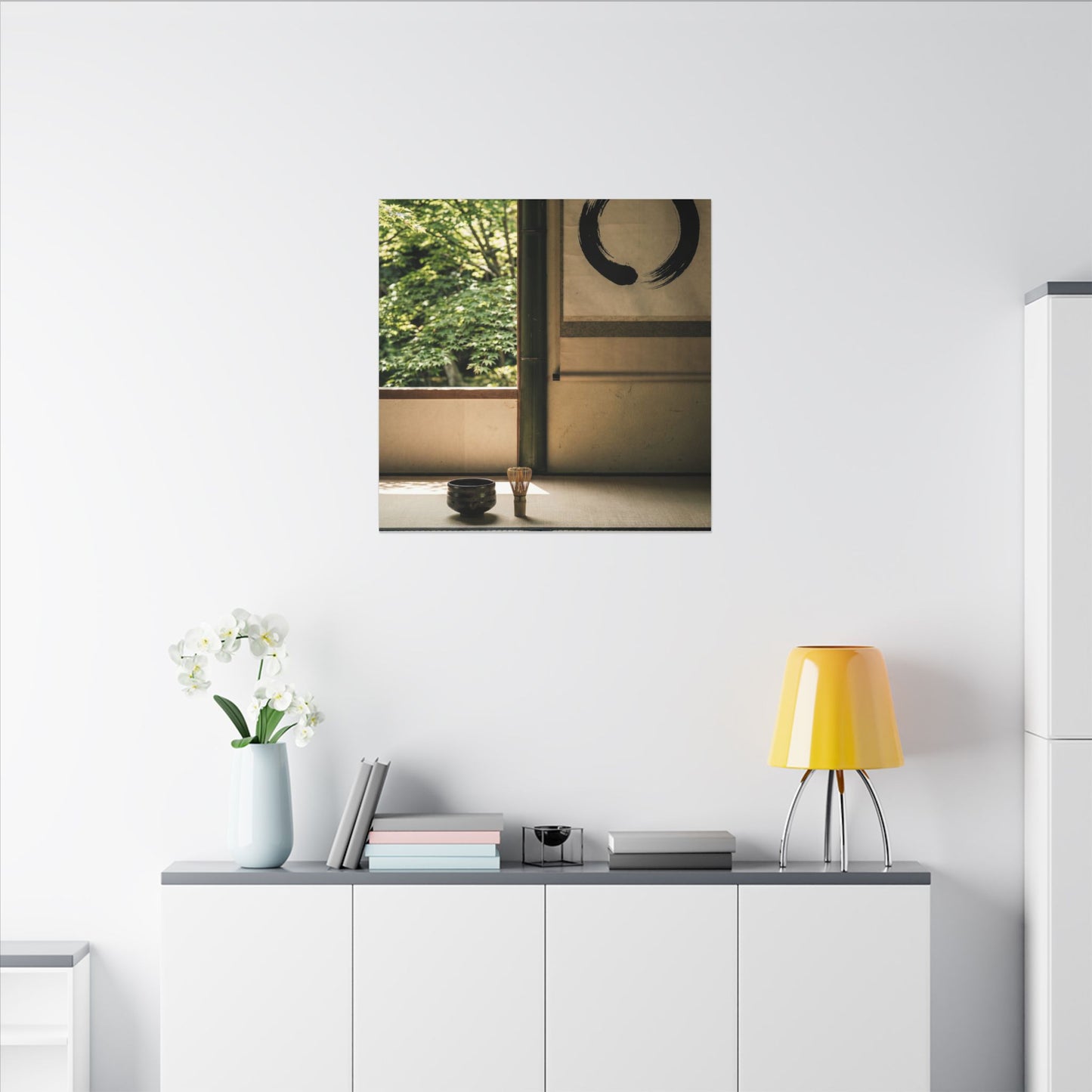 Tea Ceremony Enso Canvas Art | Serene Zen Art