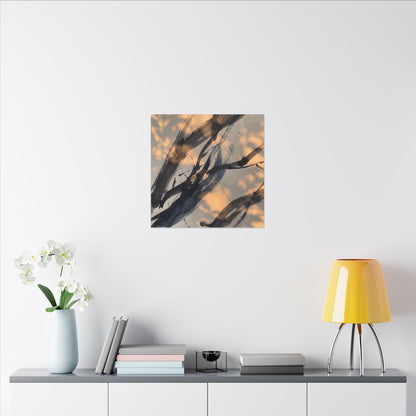 Datsuzoku Ink Brushstroke Canvas Art - Dark Japandi Shadow Zen