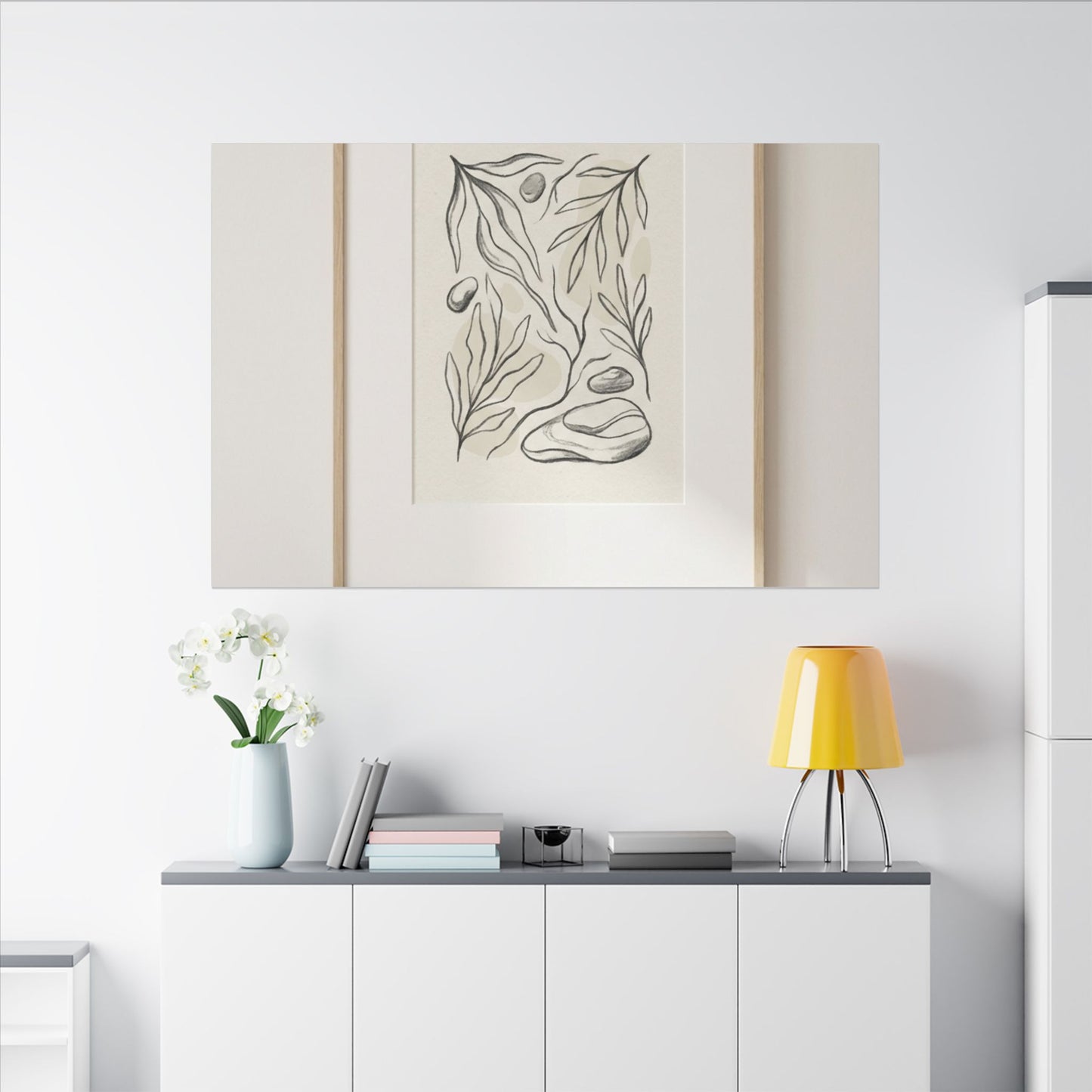Japandi Charcoal Canvas Art
