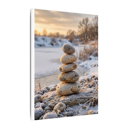 Ma River Stones Canvas Art - Japandi Japanese Pattern