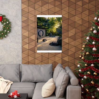 Golden Hour Rock Garden Wall Art Print - Zen Mono No Aware