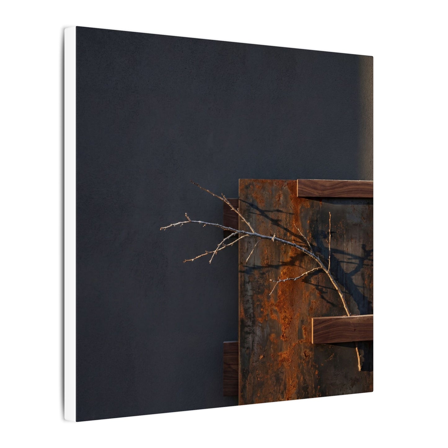 Ma Rust Patina Canvas Art - Dark Japandi Dark Texture