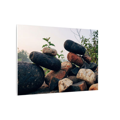 River Stones Canvas Art | Spring Kintsugi Broken Beauty Art