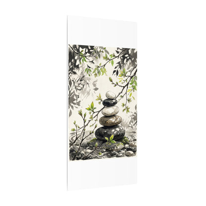 Spring River Stones Japanese Pattern Canvas Art | Elegant Decor