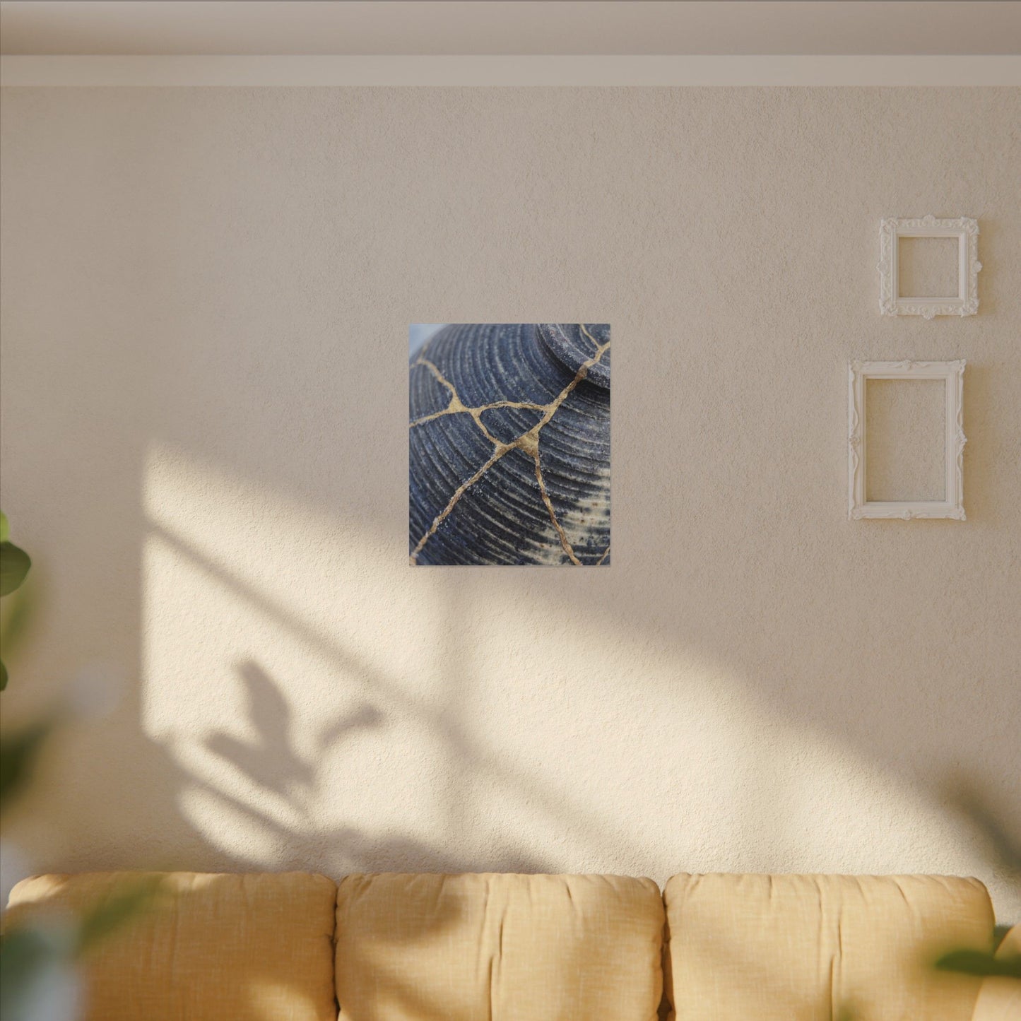 Shibui Water Ripple Canvas Art - Kintsugi Gold Repair