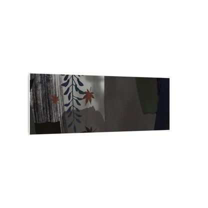 Wisteria Autumn Canvas Art | Dark Japandi Moody Design