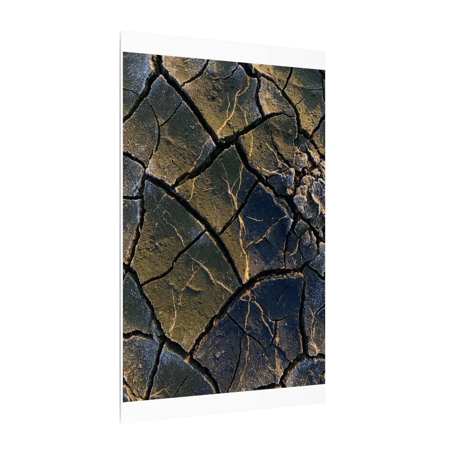 Winter Cracked Earth Moody Minimal Canvas Art | Atmospheric Decor