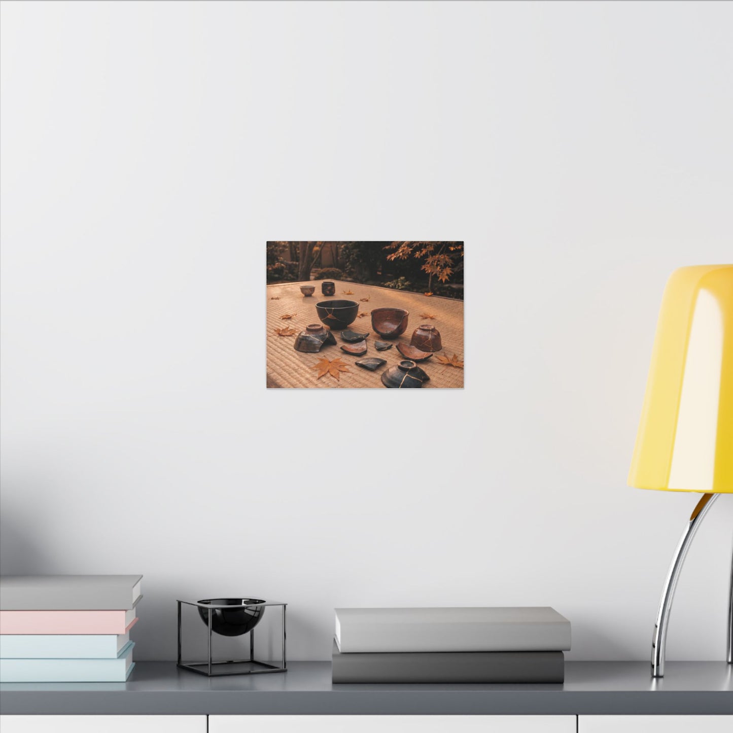Golden Hour Tea Ceremony Canvas Art - Kintsugi Shibui