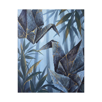 Paper Fold Canvas Art | Summer Kintsugi Crackle Gold Art