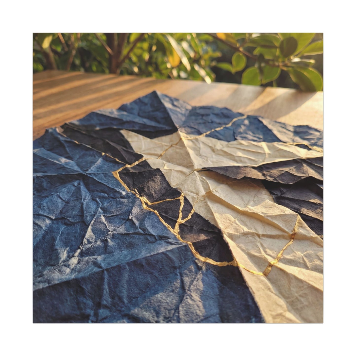 Golden Hour Paper Fold Canvas Art - Kintsugi Ma