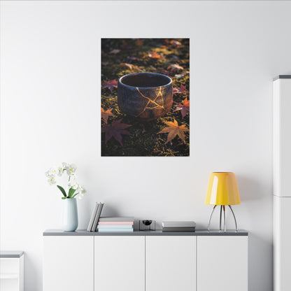 Kanso Moonlit Garden Canvas Art - Kintsugi Gold Repair