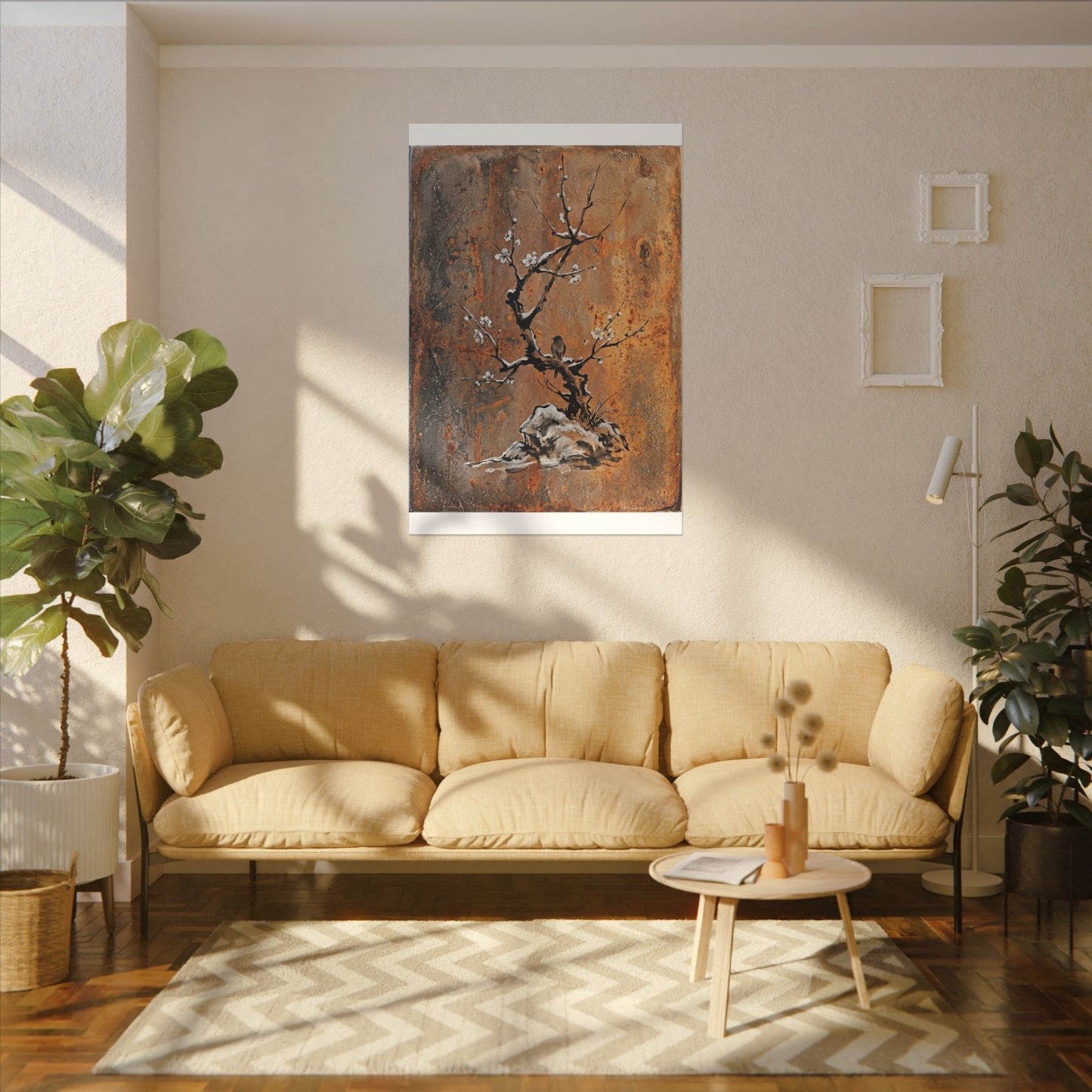 Datsuzoku Rust Patina Canvas Art - Zen Sumi E