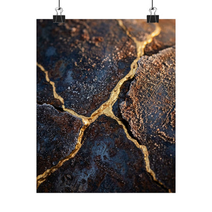 Golden Hour Rust Patina Wall Art Print - Kintsugi Kanso Art Print