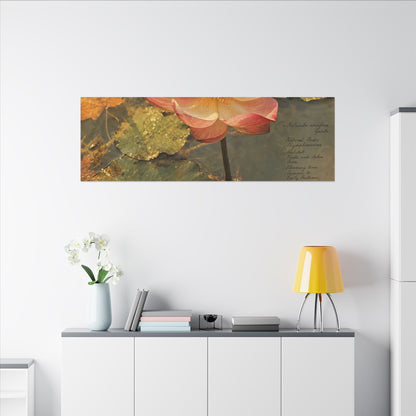 Autumn Lotus Flower Herbarium Canvas Art | Rustic Decor