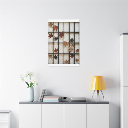 Japandi Shoji Screen in Overcast | Texture Canvas Art