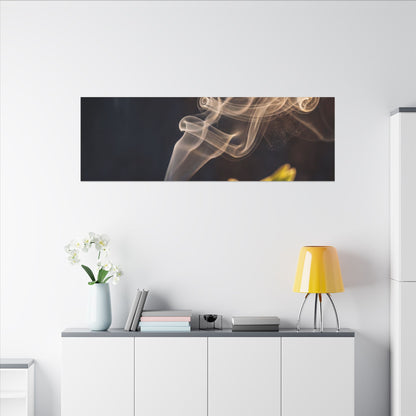 Golden Hour Incense Smoke Canvas Art - Dark Japandi Kanso
