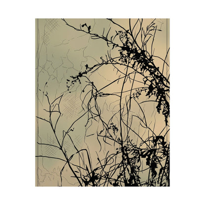 Golden Hour Shadow Play Wall Art Print - Japandi Mono No Aware