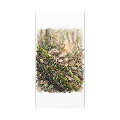 Wild Mushrooms Canvas Art | Spring Japandi Watercolor Art