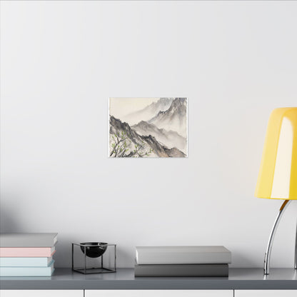 Spring Mountain Mist Texture Canvas Art | Warm Decor
