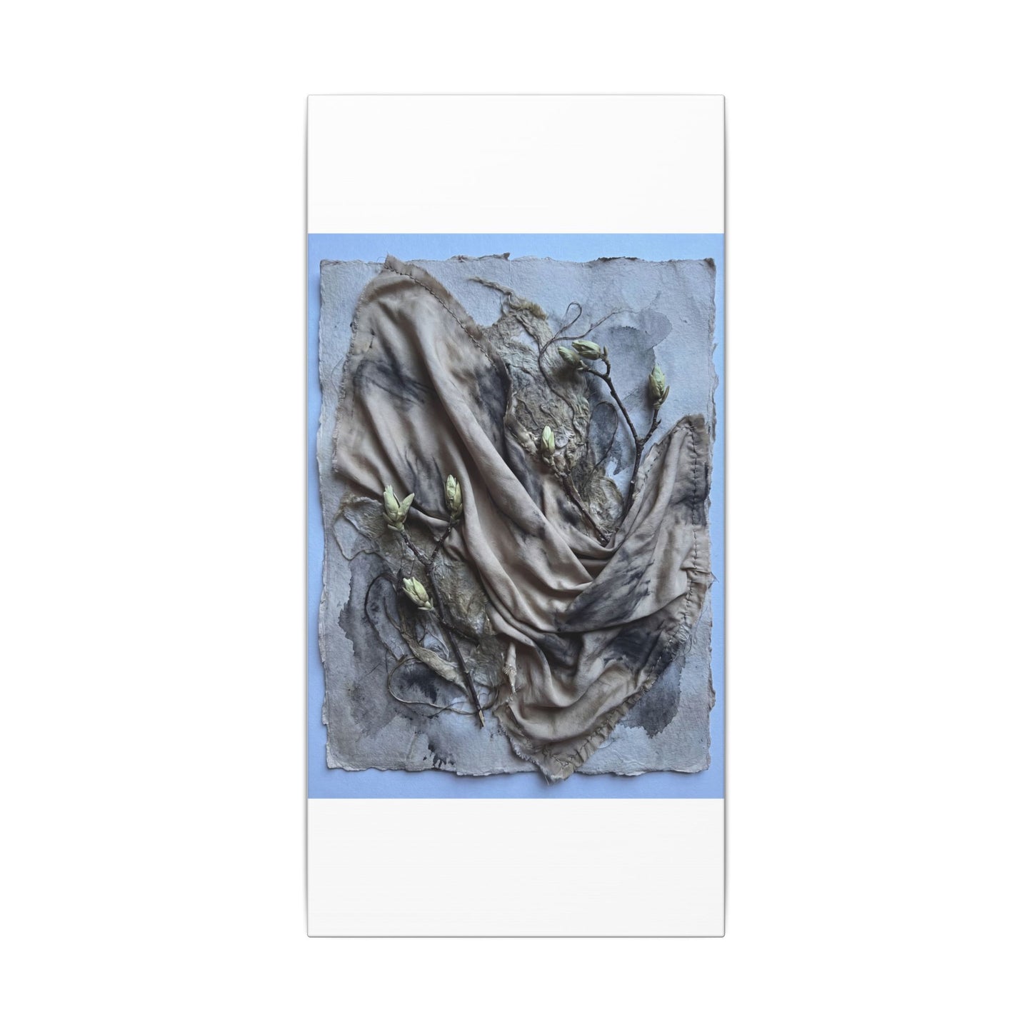 Japandi Silk Drape in Moonlight | Texture Canvas Art
