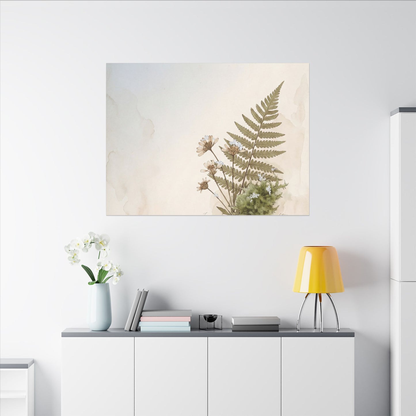 Winter Moss Close Up Herbarium Canvas Art | Enchanting Decor